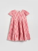 Sukienki i spódniczki dla dziewczynek - Reserved - Strukturalna sukienka - różowy - miniaturka - grafika 1