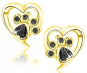 Biżuteria dla dzieci - ZŁOTE KOLCZYKI 925 ŁAPKI SREBRO GRAWER - miniaturka - grafika 1