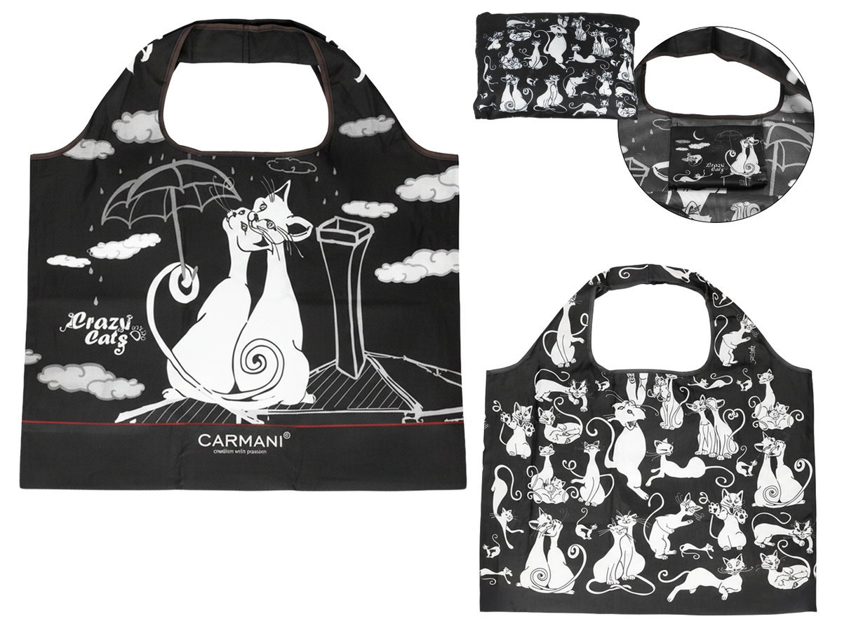 Torba na ramię, składana - Koci świat (CARMANI)