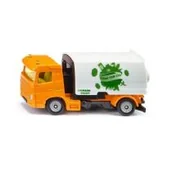 Samochody i pojazdy dla dzieci - Siku 1104, Śmieciarka Faun Umwelttechnik, Ciężarówka-zabawka, Metal/Tworzywo sztuczne, Żółty/Biały, Odchylany kontener na odpady, 2-osiowe podwozie 1104 - miniaturka - grafika 1