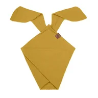 Chusty do noszenia dzieci - Pieluszka Dou Dou Bunny Z Organicznej Bio Bawełny Gots Cozy Muslin With Ears 2In1 Mustard Hi Little One - miniaturka - grafika 1