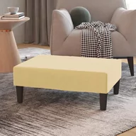 Pufy i podnóżki - shumee shumee Podnóżek kremowy 78x56x32 cm tapicerowany aksamitem - miniaturka - grafika 1