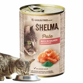 Mokra karma dla kotów - Bezzbożowy pasztet dla kota z łososiem i spiruliną Shelma 400 g - miniaturka - grafika 1