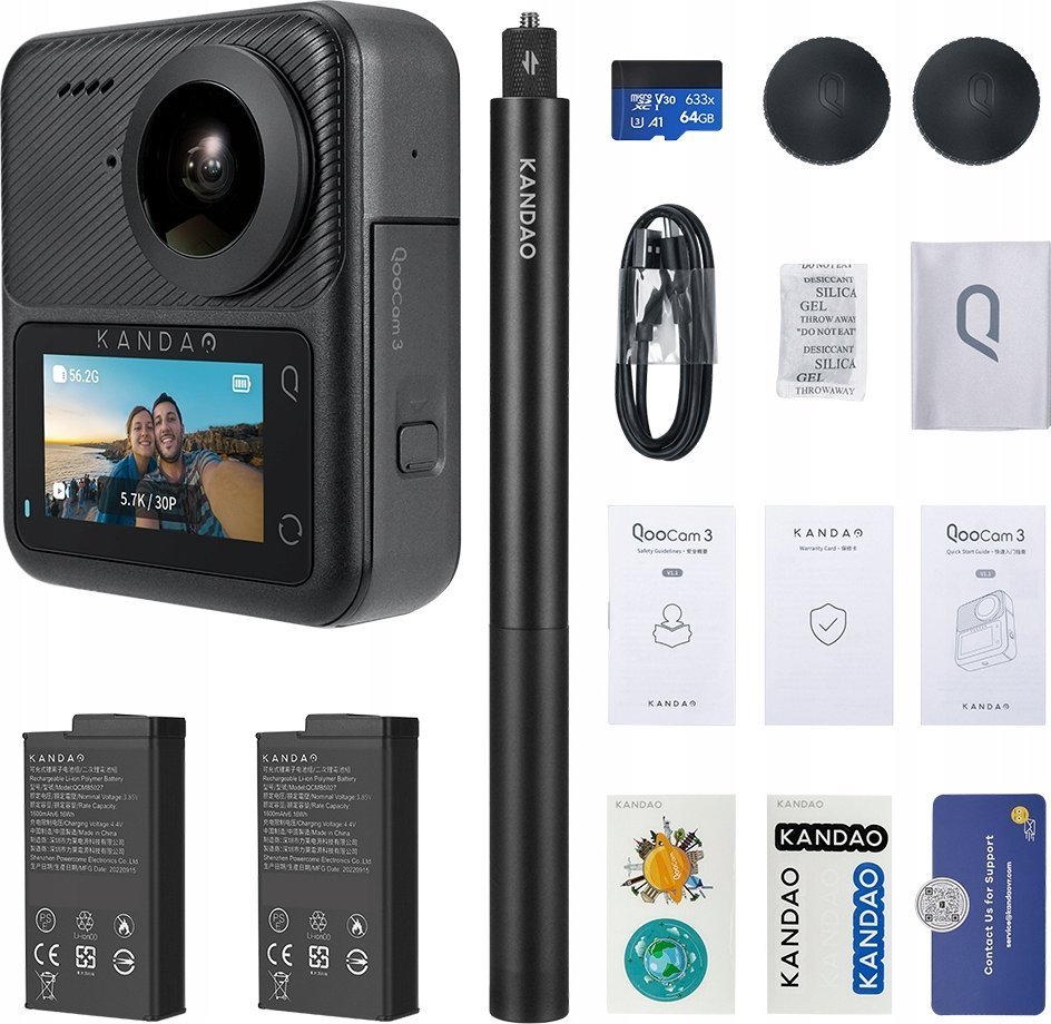 Kandao QooCam 3 360° Action Camera - Travel Combo