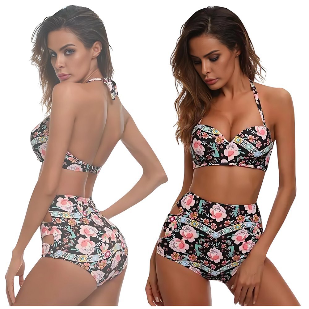 Strój Kąpielowy Dwuczęściowy Bikini, Push Up Z Wysokim Stanem, Rozmiar M