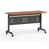 Biurka - Mobilny stół PRIMO MOBI, 1400 x 600 mm, podstawa czarna, czereśnia - miniaturka - grafika 1