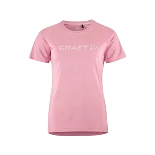 Damska Koszulka z krótkim rękawem CRAFT CORE ESSENCE LOGO TEE W 1911785-725000 – Różowy - Koszulki i topy damskie - miniaturka - grafika 1