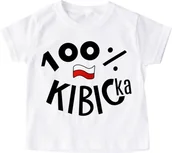 Koszulki dla dziewczynek - dziecięca koszulka dla kibica - 100 % kibicka, koszulka kibica dla dziecka - miniaturka - grafika 1