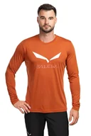 Koszulki męskie - Salewa Koszulka trekkingowa męska Solidlogo Dry LS brązowa 52_XL - miniaturka - grafika 1