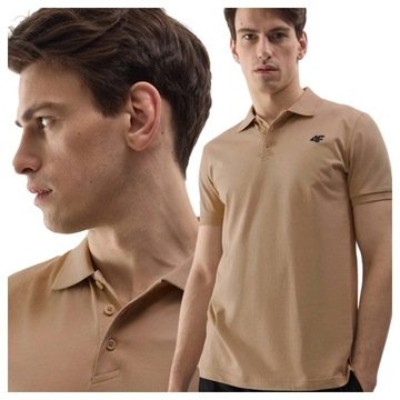 Koszulka 4F Męska Polo Polówka Sportowa Na Co Dzień Bawełna Limitowana 3XL