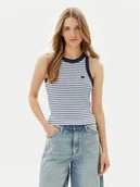 Koszulki i topy damskie - Wrangler Top Ringer 112362567 Różowy Slim Fit - miniaturka - grafika 1