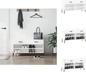 Szafki na buty - vidaXL Ławka na buty biała 102x35x55 cm materiał drewnopochodny - Stojaki i szafki na buty - miniaturka - grafika 1