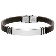 Bransolety męskie - Męska bransoletka z brązowej skóry naturalnej - miniaturka - grafika 1