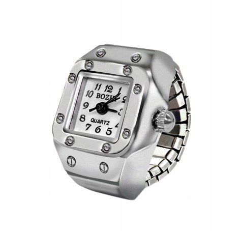 Sygnet Zegarek Pierścień z Zegarkiem Zegarek Biały Kreatywny Prezent