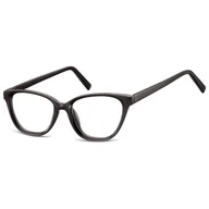 Okulary korekcyjne, oprawki, szkła - Damskie okulary acetatowe oprawki korekcyjne zerówki kocie AC394 czarne - miniaturka - grafika 1