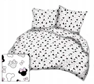 Pościel - pościel bawełna lux 180x200 + 2 poszewka B 255-4 miki kokardy różowo białe - miniaturka - grafika 1