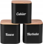 Pojemniki kuchenne - Tadar TALON KOMPLET 3 CZARNYCH POJEMNIKÓW DO PRZECHOWYWANIA STAL WĘGLOWA 5903313414210 - miniaturka - grafika 1