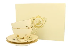 Duo MOTYLKI KOMPLET 2 FILIŻANEK ZE SPODKAMI 260 ML PORCELANA 5902693922735 - Filiżanki - miniaturka - grafika 1