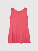 Sukienki i spódniczki dla dziewczynek - United Colors Of Benetton Sukienka letnia 3Q220V001 Różowy Relaxed Fit - miniaturka - grafika 1