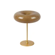 Lampy stojące - Lampa biurkowa Sentino z beżowego szkła w kształcie torusa - miniaturka - grafika 1
