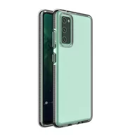 Etui i futerały do telefonów - Samsung Spring Case pokrowiec żelowe etui z kolorową ramką do Galaxy A12 czarny - miniaturka - grafika 1