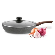 Patelnie - Patelnia Granitowa Indukcja Gaz Pokrywka Marmurkowa Konighoffer Venga 30 cm - miniaturka - grafika 1