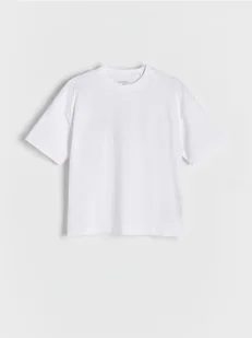 Reserved - Gładki t-shirt basic - biały - Koszulki dla chłopców - miniaturka - grafika 1