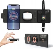 Ładowarki do telefonów - POTRÓJNA ŁADOWARKA INDUKCYJNA 3W1 MAGSAFE NA IPHONE AIRPODS APPLE WATCH - miniaturka - grafika 1