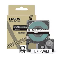 Taśmy do drukarek barwiące - Epson LK-4WBJ taśma matowa 12 mm, czarny na białym, oryginalna - miniaturka - grafika 1