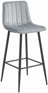 Nowoczesny hoker tapicerowany z oparciem srebrny szary - Monix - Taborety i hokery Nowoczesny hoker tapicerowany z oparciem srebrny szary - Monix - Taborety i hokery - miniaturka - grafika 1