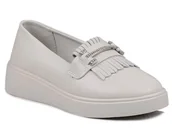 Półbuty damskie - Półbuty damskie skórzane wsuwane na platformie beżowe S.BARSKI LR590-40 - miniaturka - grafika 1