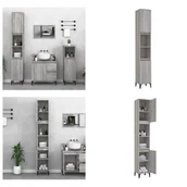 Szafki łazienkowe - vidaXL Szafka łazienkowa Szara Sonoma 30x30x190 cm Materiał drewnopochodny - Szafka łazienkowa - Szafki łazienkowe - Szafka łazienkowa - Szafka łazienkowa - miniaturka - grafika 1