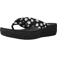 Klapki i japonki damskie - Clarks Damskie japonki Arla Glison, czarny - Black Textile With Daisies - 38 EU - miniaturka - grafika 1