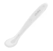 Sztućce dla dzieci - Akuku ALBIS MAZUR SP Z O.O Łyżeczka silikonowa biała A0417 1 sztuka - miniaturka - grafika 1