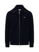 Swetry męskie - Lacoste Męski wełniany kardigan Mężczyźni Wełna niebieski jednolity, 7 - miniaturka - grafika 1