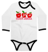 Body dla niemowląt - Body dziecięce Trzy Wesołe Czerwone Jabłuszka Z Napisem Dzień Jabłka 62/68 - miniaturka - grafika 1