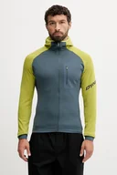 Bluzy męskie - Dynafit bluza sportowa Radical Polartec kolor zielony z kapturem wzorzysta 08.0000071122 - miniaturka - grafika 1
