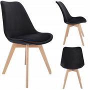 Krzesła - Jumi, Krzesło skandynawskie, Tapicerowane, Czarne - miniaturka - grafika 1