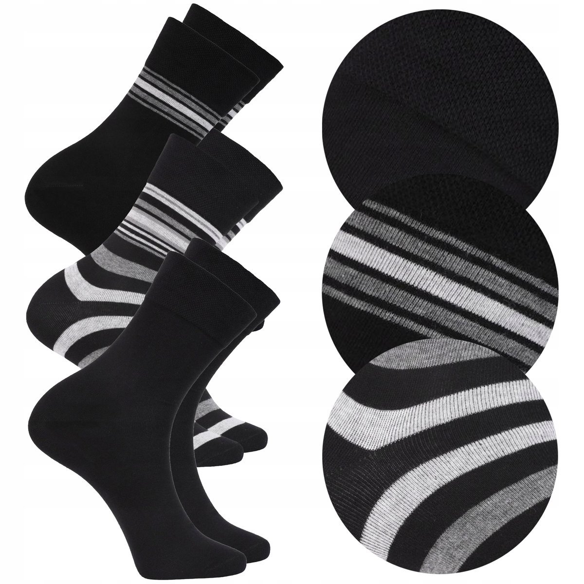 3x BAWEŁNIANE Skarpetki Męskie Długie Garniturowe 3 Pary MORAJ r. 39-42