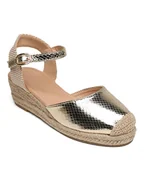 Espadryle damskie - Sixth Sens Espadryle w kolorze złotym na koturnie - miniaturka - grafika 1