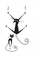 Naklejki na ścianę - Naklejka na ścianę dla dzieci duże koty kotki 40, 200x100 cm - miniaturka - grafika 1