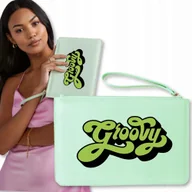 Torebki damskie - Torebka Kopertówka MIĘTA Telefon Napisy GROOVY Wz - miniaturka - grafika 1