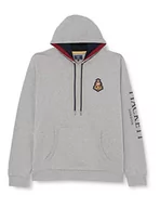 Bluzy męskie - Hackett London Męska bluza z kapturem Heritage Hoody, grey marl, XL - miniaturka - grafika 1