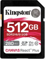 Karty pamięci - Karta Kingston Canvas React Plus SDXC 512 GB Class 10 UHS-II/U3 V60 SDR2V6/512GB - miniaturka - grafika 1