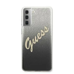 Guess Glitter Gradient Script - Etui Samsung Galaxy S21+ czarny - Etui i futerały do telefonów - miniaturka - grafika 1
