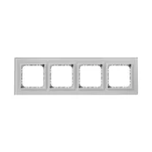 Klawisze i ramki - LEDart 4-krotna, pozioma i pionowa - Ospel SONATA R-4RGC/31/00, białe szkło, grubość 4 mm - miniaturka - grafika 1