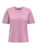 Koszulki i topy damskie - ONLY T-Shirt 15270390 Różowy Regular Fit - miniaturka - grafika 1