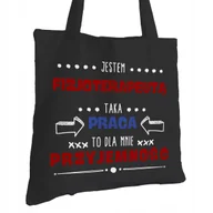 Torby i wózki na zakupy - Torba Bawełniana dla Fizjoterapeuty Czarna Na Prezent Trwały Nadruk - miniaturka - grafika 1