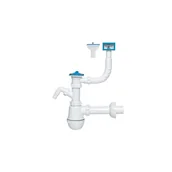 Syfony - Syfon zlewu 50 mm 1-komorowy z metalowym sitkiem INSTADRAIN - miniaturka - grafika 1