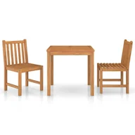 Meble ogrodowe - vidaXL 3-cz. zestaw mebli ogrodowych, lite drewno tekowe 3059921 - miniaturka - grafika 1